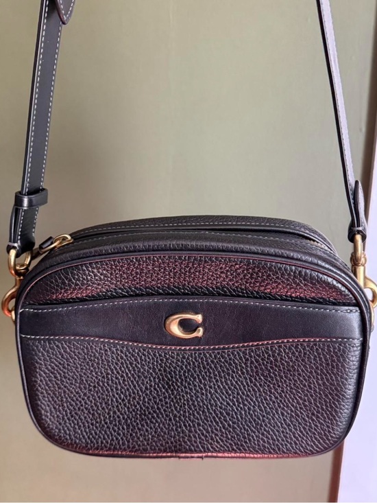 Coach Handbags - Coach Pebbled Leather Camera Crossbody Bag in Black